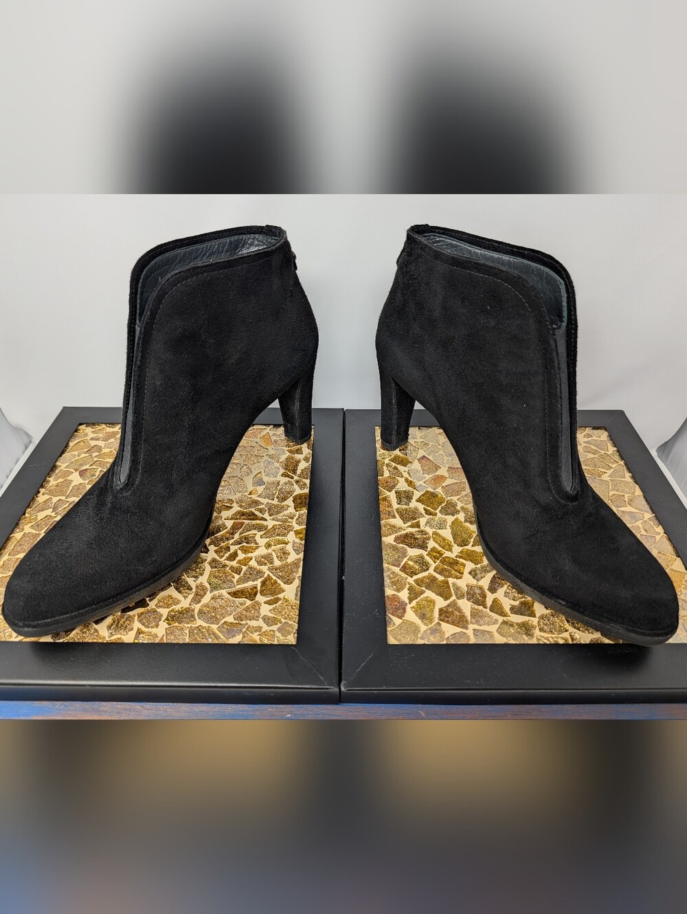 Stuart Weitzman Black Suede Ankle Booties - Picture 1 of 8